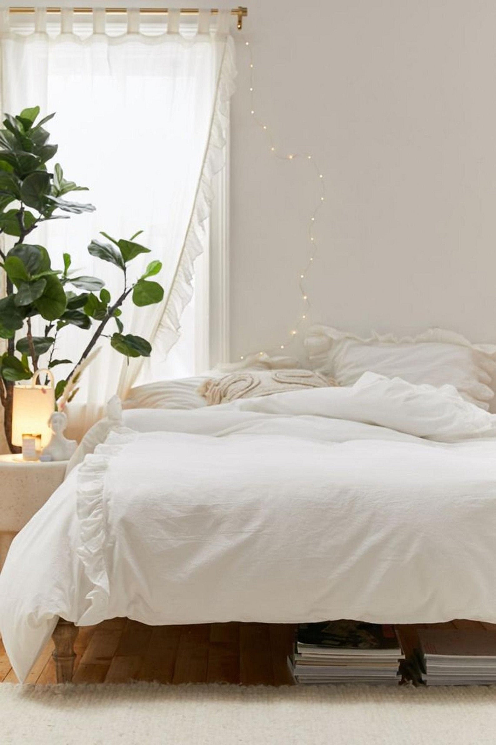 White Soft Cozy Cotton Boho Duvet Queen Comforter Cover Uo Etsy