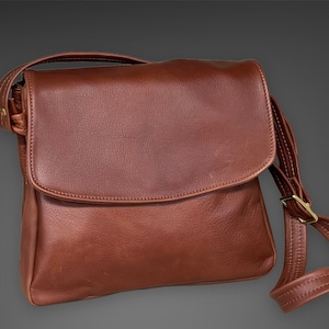 Victoria Leather Soft Leather Large Crossbody Concealed Carry Hidden Compartment Handbag Style #128
