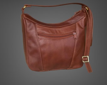 Soft Leather, Medium Crossbody,Shoulder Bag,City Bag,Handmade Hobo Handbag Style #124
