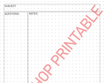 Dotted Cornell Note Style Paper