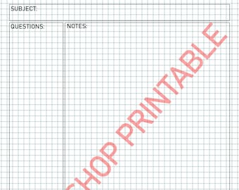 Cornell Style Graph Note Paper