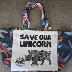 Tragetasche / Shopper „Rhino“ recycelt & einzigartig. Mehrere Farben zur Auswahl – Einkaufstasche/Einkaufstasche/kein Plastik
