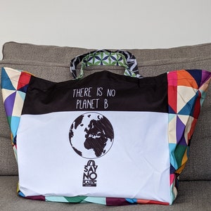 Einkaufstasche / Shopper-Tasche „There is no Planet B“ recycelt - Einkaufstasche / Strandtasche / Pooltasche / Einkaufstasche / kein Plastik