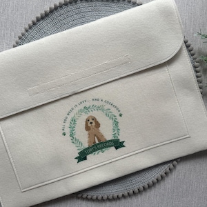 Personalised Dog Notes Folder, Puppy Document Folder, Welsh or English, Customised Dog Breeds, Vet Records, Pet Owner Gift, New Puppy Gift