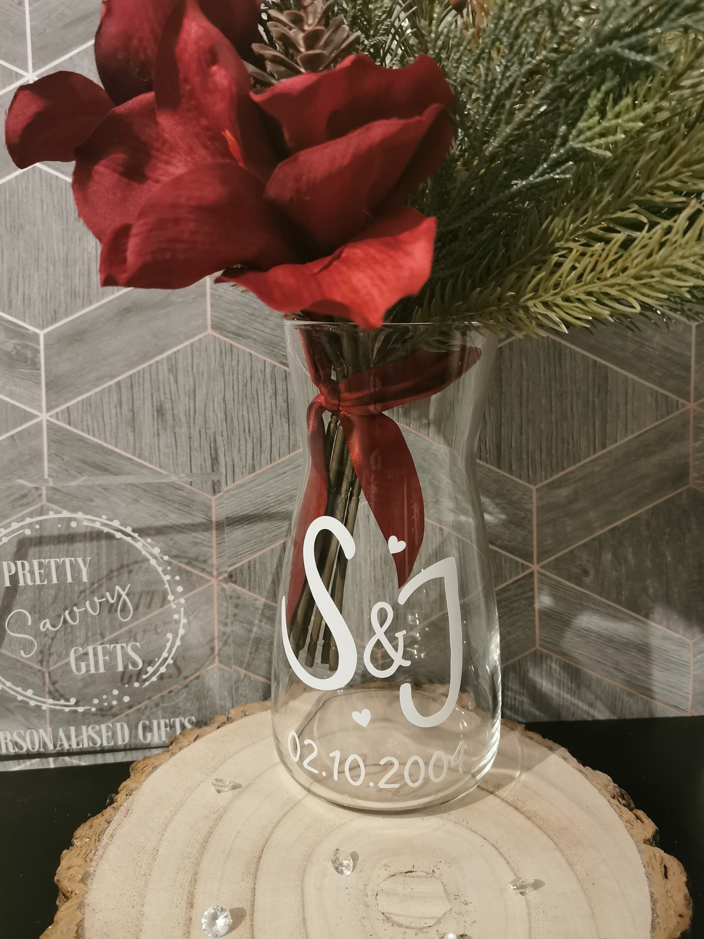 Personalised Initials Vase Engagement Gift Wedding Present Etsy