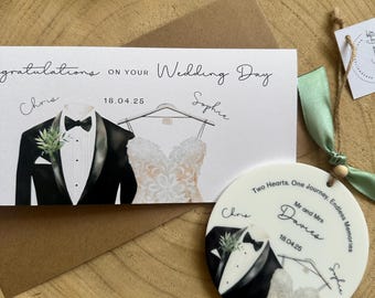 Personalised Wedding Gift Card, Mr and Mrs, Congratulations Wedding Day Money Card, Bride and Groom, Wedding Keepsake Option