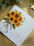Personalised Happy Retirement Card,  Congratulations Sunflower Handmade Retirement Card, Colleague Leaving Work, Retirement Card For Female