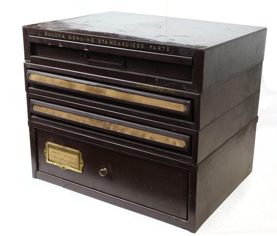 Bulova Vintage Watch Genuine Parts Bench Storage B