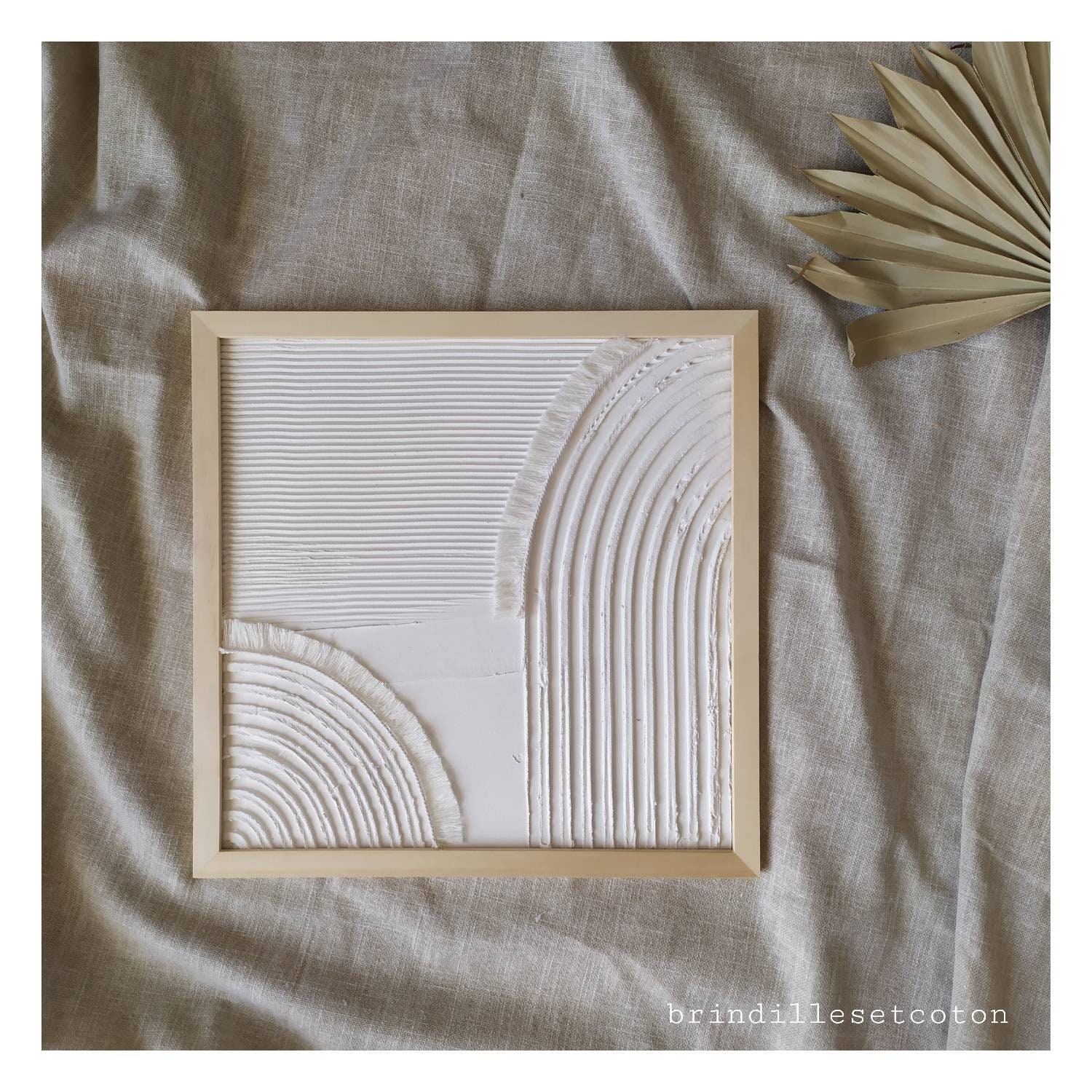 Art Mural Texturé 30x30cm, Tableaux en Enduit Brossé, Texturés, Cadres Muraux