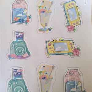 Pastel Dreams Vinyl Sticker Pack – Kawaii Camera, Switch, Sundae image 5