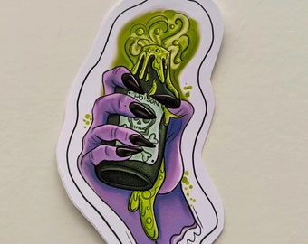 Creepy Poison Bottle Vinyl Sticker - Horror Laptop Decal