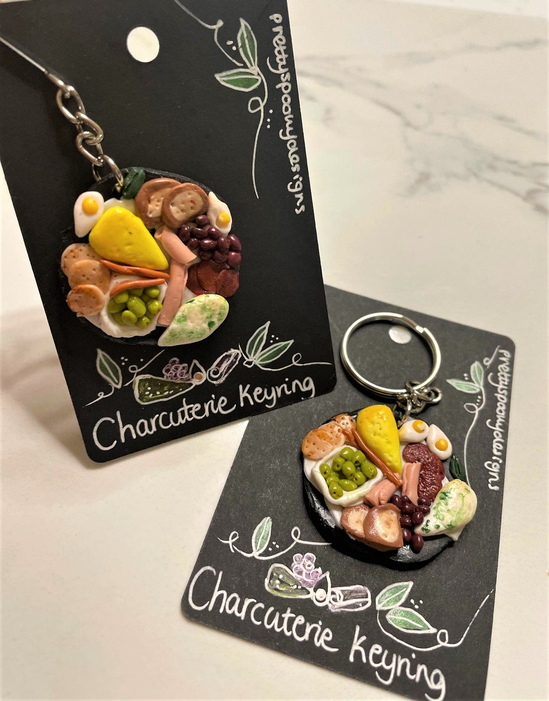 Polymer Clay Keyring // Charcuterie Board // Keychain // Etsy