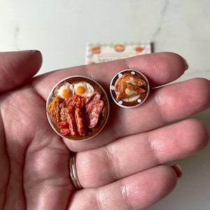 Miniature Clay Breakfast Set: 1/12 Scale Dollhouse Food