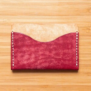 Tarjetero de piel Maya / Billetera minimalista fina hecha a mano / Regalo de tercer aniversario / Tarjetero para hombre / Billetera para mujer
