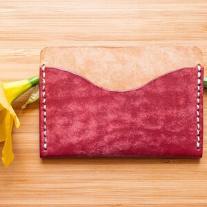 Porta-cartões Maya Leather | Carteira Slim Minimalista Feita à Mão | 3º aniversário de casamento | Porta-cartões Masculino | Carteira Feminina