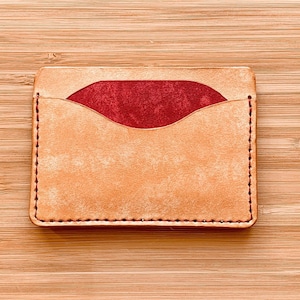 Porta-cartões Maya Leather | Carteira minimalista fina feita à mão | Presente de 3º aniversário | Porta-cartões masculino | Carteira feminina