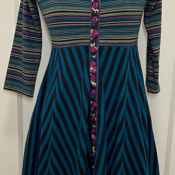 Vintage Betsey Johnson Striped Dress Size Medium