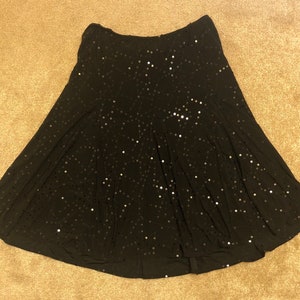 Vintage Betsey Johnson New York Label Black Sequin Skirt Size Medium New With Tags