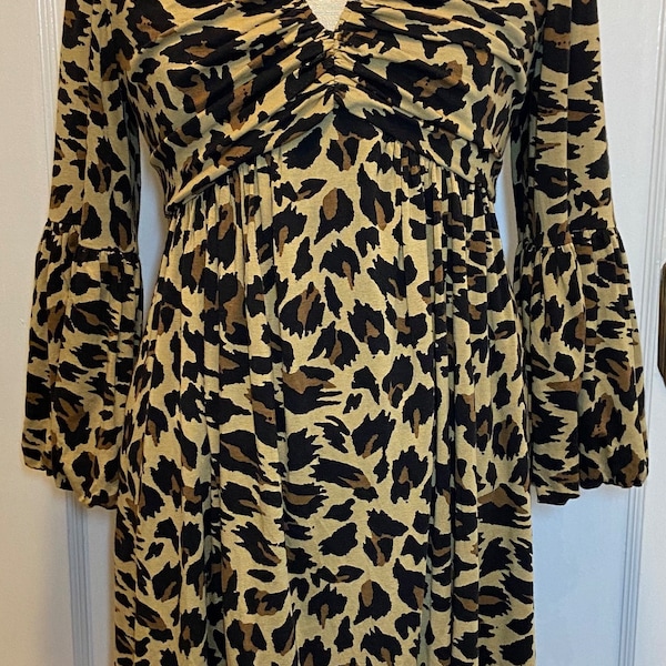 Vintage Betsey Johnson Leopard Dress Size 10