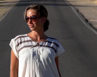 Bluse TACUBAYA  M  mexikanische Bluse Maya Huipil Ethnomode