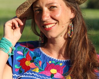 Bluse CALIFORNIA M  Mexiko Ethno fashion Festivalmode mexikanische Bluse Mexiko