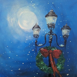 Winter Lampost Painting