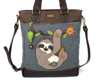 Sloth Tote Bag / Crossbody / Shoulder Bag / Beach Bag / Work Tote / Book Bag / Handbag with Drop Handles and Detachable, Adjustable Straps