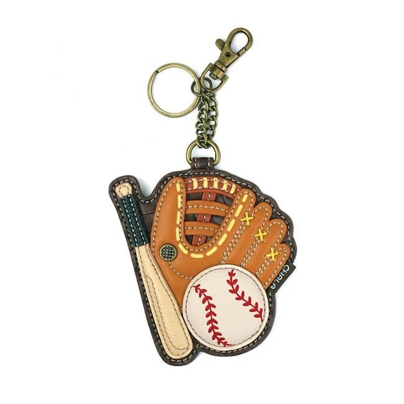 Baseball Keychain Coin Purse Fob Baseball Mom Handbag 