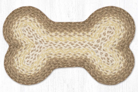 All Natural Dog Bone Placemat Dog Water Food Dish Mat Dog Mat Jute