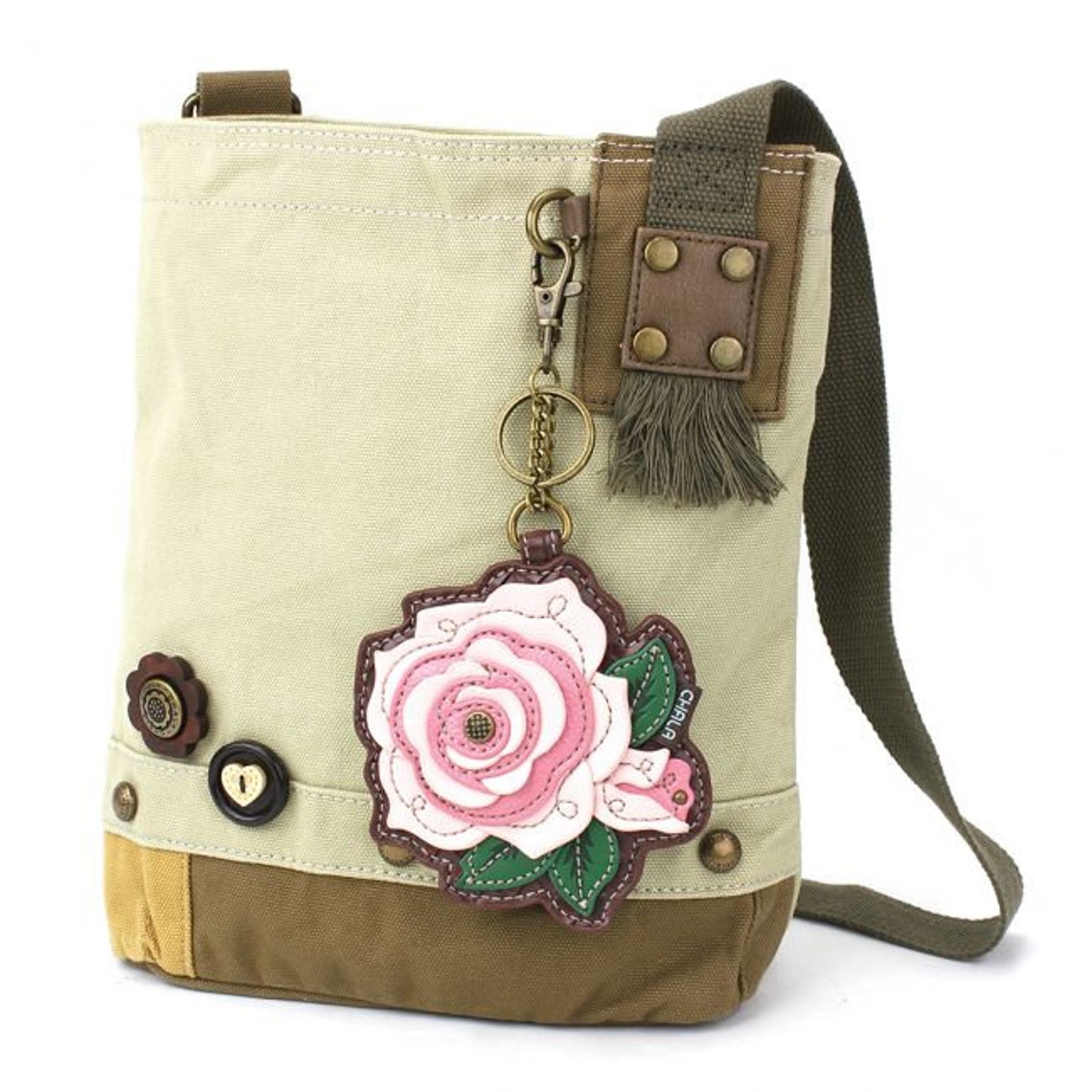 Pink Rose Crossbody / Canvas Handbag / Rose Purse / Travel Bag Etsy