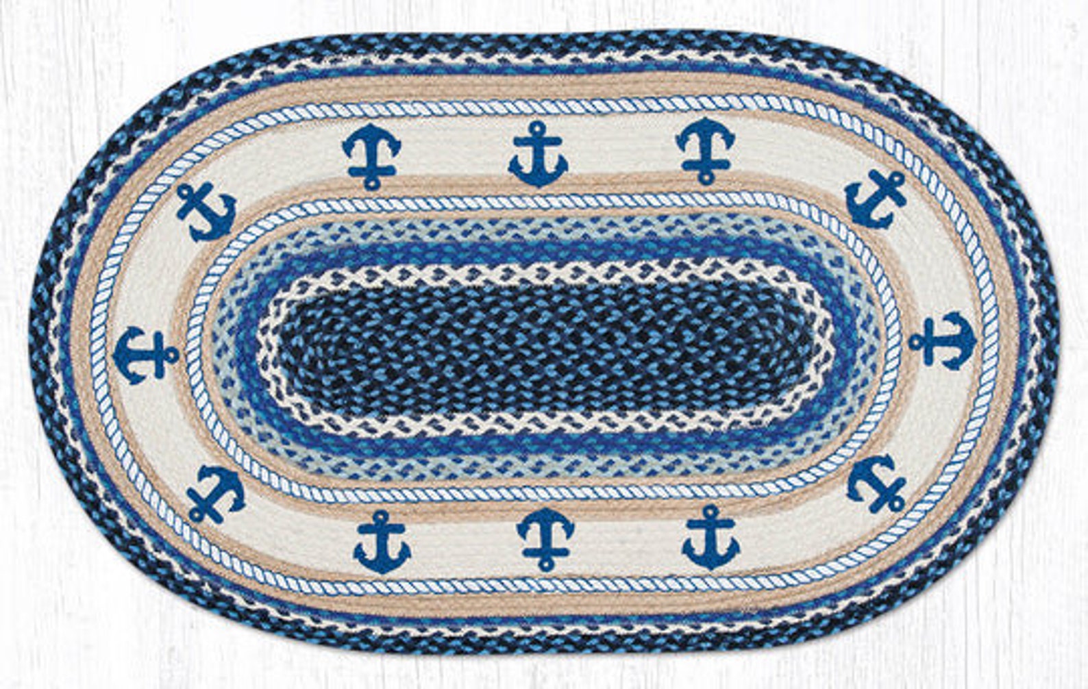 Anchor Braided Rug Nautical Entryway Rug Doormat Beach Etsy