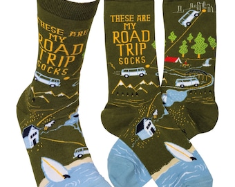 These are my Road Trip Socks | Fun Socks | Soft, Comfortable Socks | RVing Socks | Work Remotely Socks | Surfing Socks | Adventure Socks