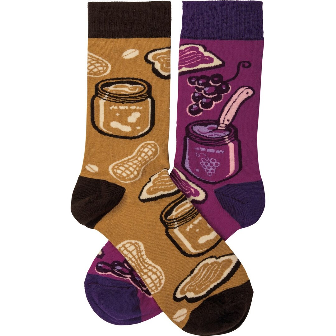 Fun Mismatched Peanut Butter and Jelly Socks. Work Socks. Etsy