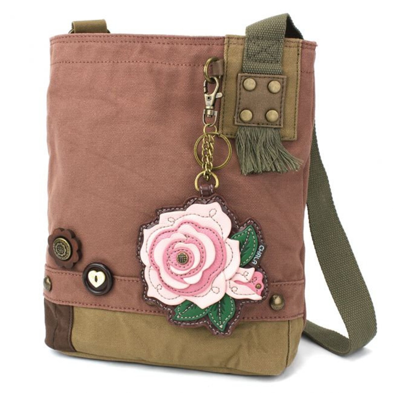 Pink Rose Crossbody / Canvas Handbag / Rose Purse / Travel Bag Etsy