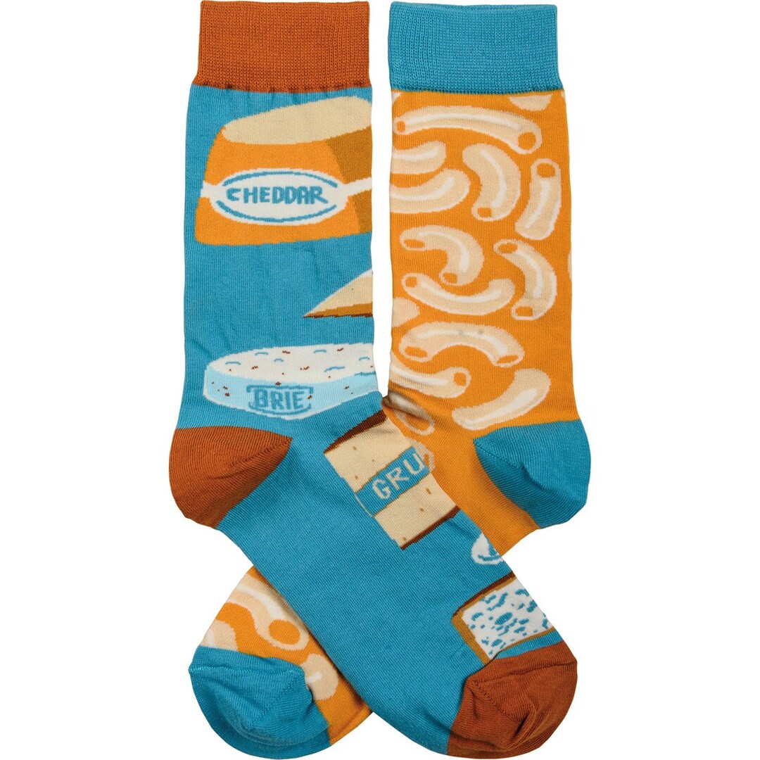 Macaroni and Cheese Socks Mismatched Socks Soft - Etsy