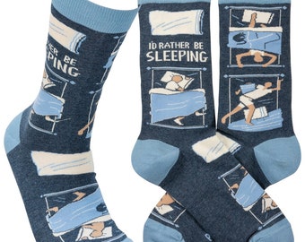 I'd Rather Be Sleeping Socks | Fun Work Socks | Soft, Comfortable Socks | Dress Socks | Party Socks | Funny Socks | Casual Socks | Gift
