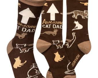 Awesome Cat Dad - Comfortable, Casual, Fun Socks!