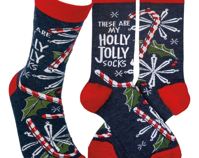 These Are My Holly Jolly Socks Fun Christmas Socks Holiday Socks Work