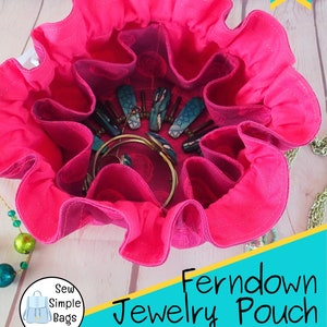 Ferndown Jewelry Pouch sewing pattern, drawstring bag to sew PDF image 4