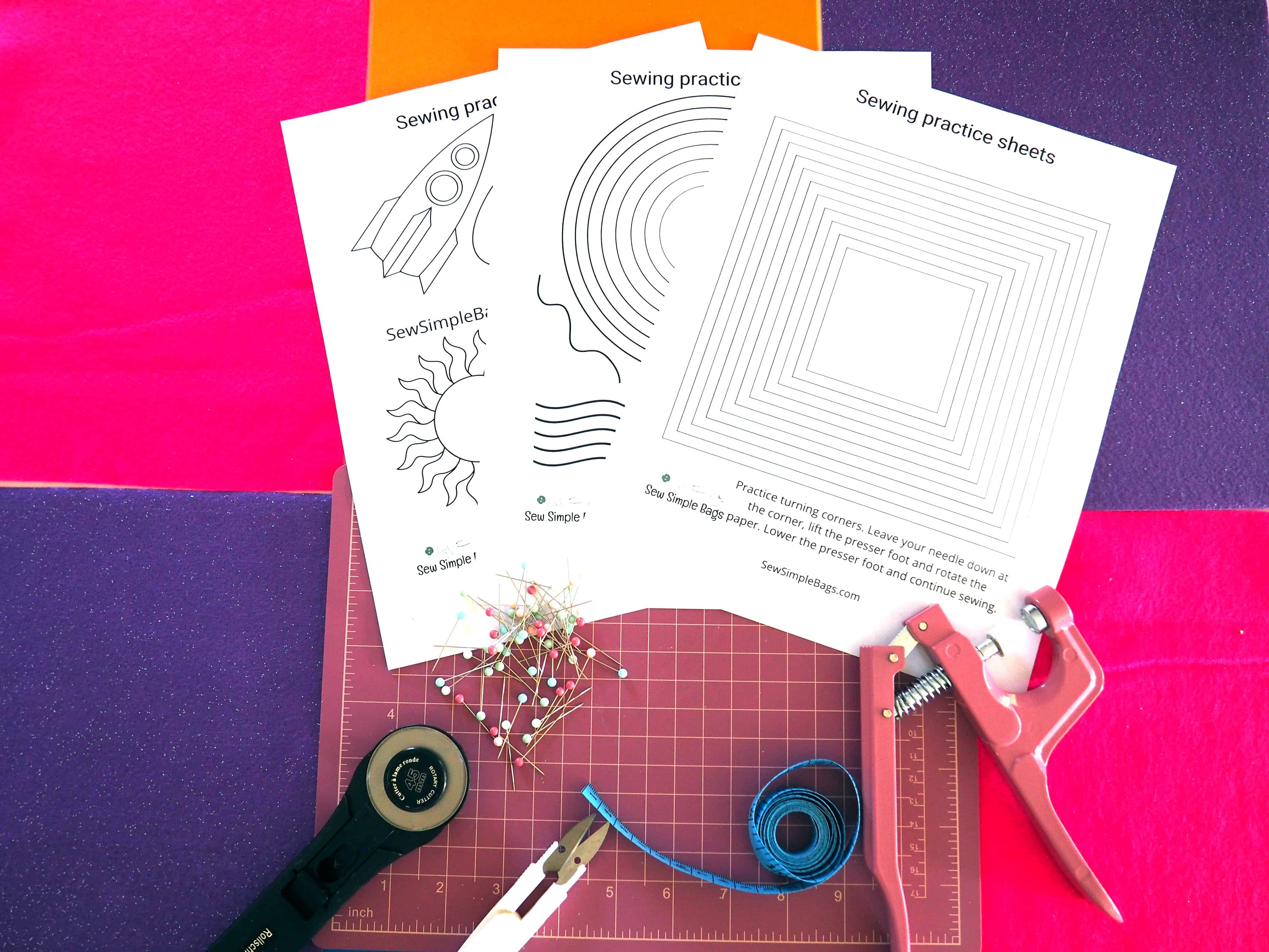 Sewing practice sheets printable sewing sheets for beginners | Etsy