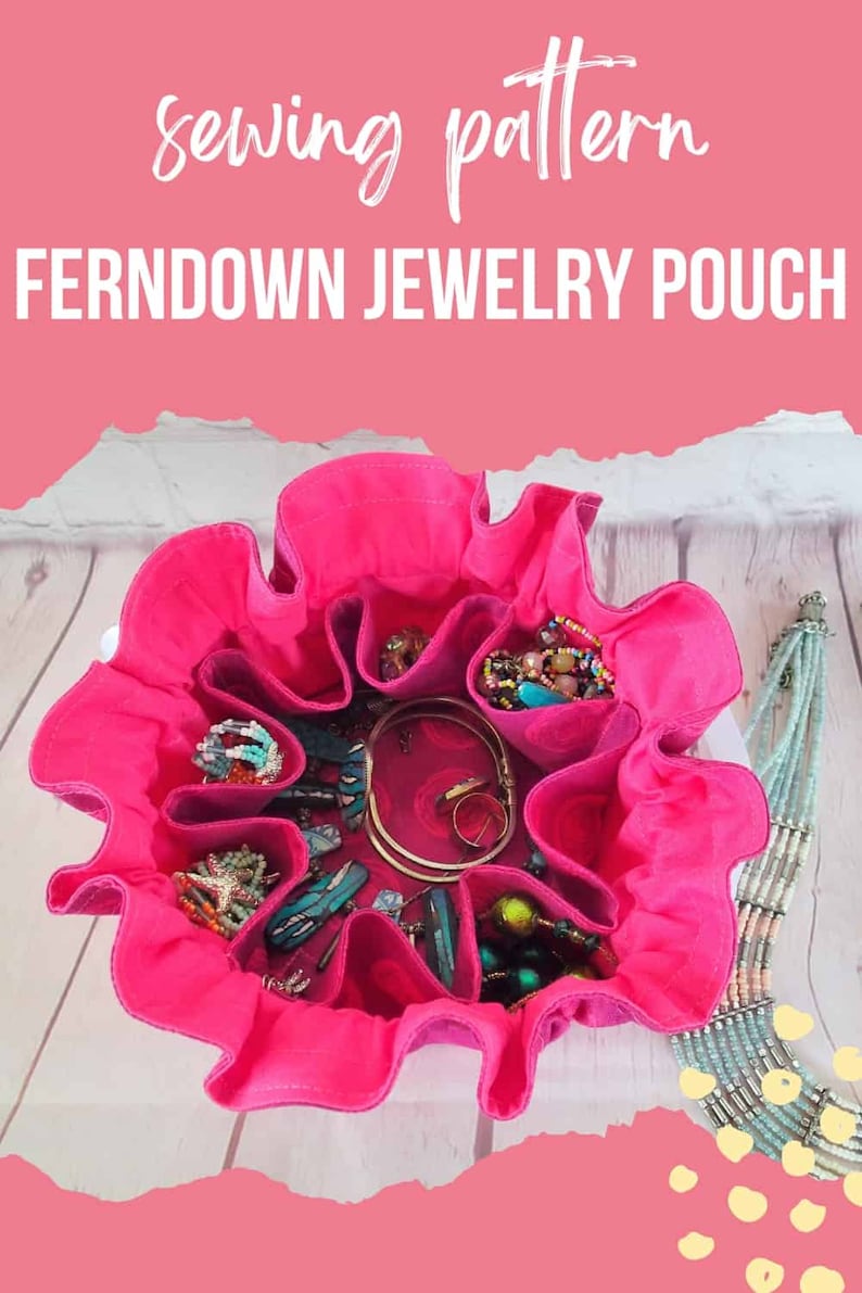 Ferndown Jewelry Pouch sewing pattern, drawstring bag to sew PDF image 10