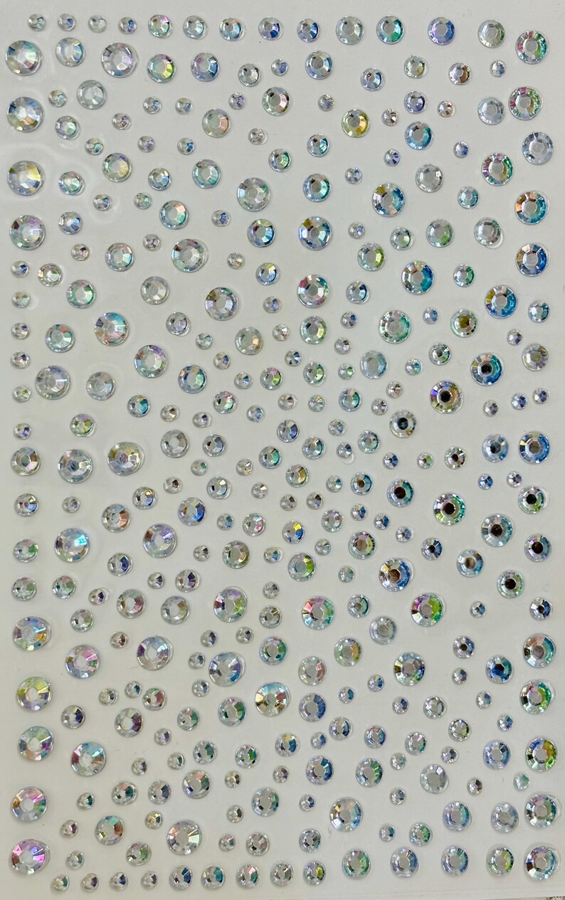 Random Rhinestone White Iridescent Gems: 350 Rhinestone Embellishments (4x6 Sheet) - Etsy