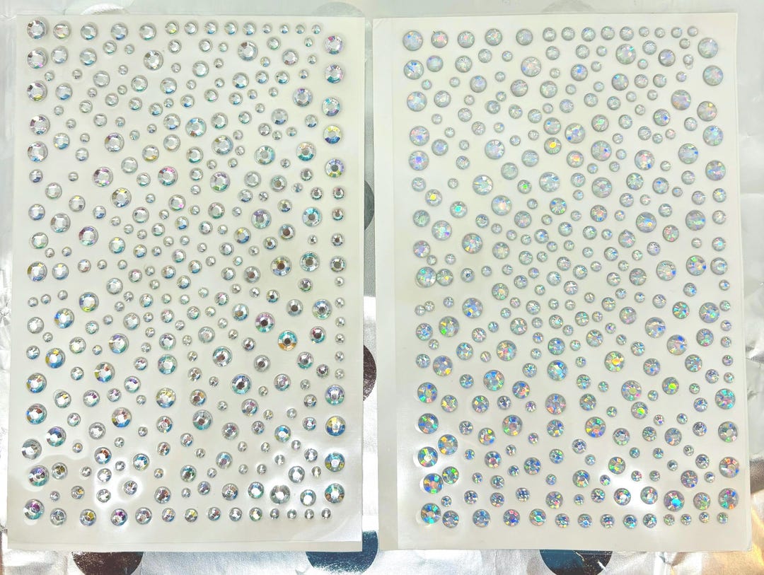 Iridescent Rhinestone Iridescent Gems: 350 Rhinestone Embellishments (4x6 Sheet) - Etsy