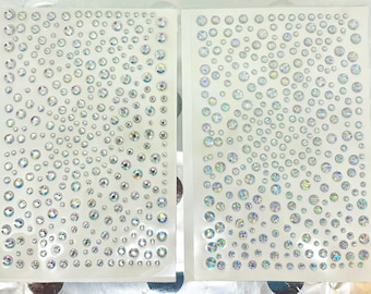 Iridescent Gems: 350 Rhinestone Embellishments (4x6 Sheet)