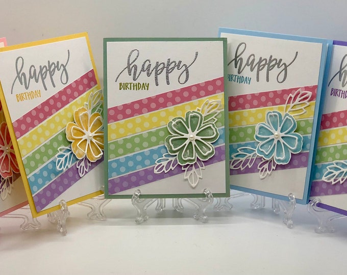 DIY Happy Birthday Card Kit Pastel Colors Etsy