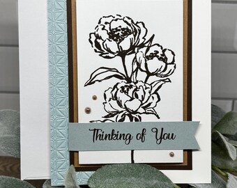 Blue Blooms Thank You card kit (4cards)