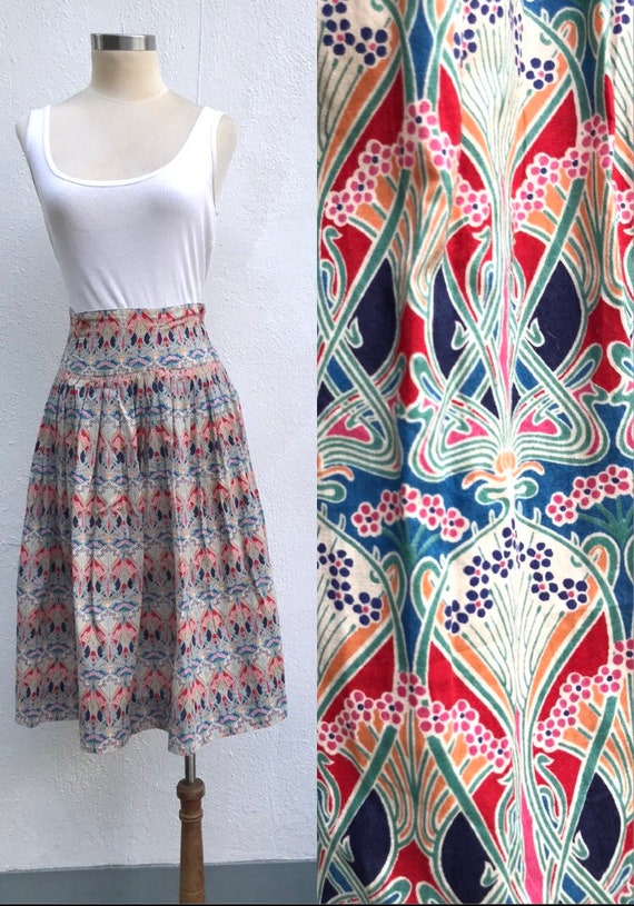 Vintage Liberty of London fabric skirt, 80s style