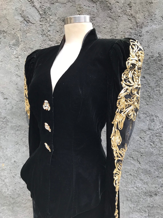 80s velvet suit, vintage Lillie Rubin suit, 80s L… - image 4