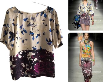 Reserved for H - Dries Van Noten silk blouse SS2008, Dries Van Noten contrasting floral print silk top