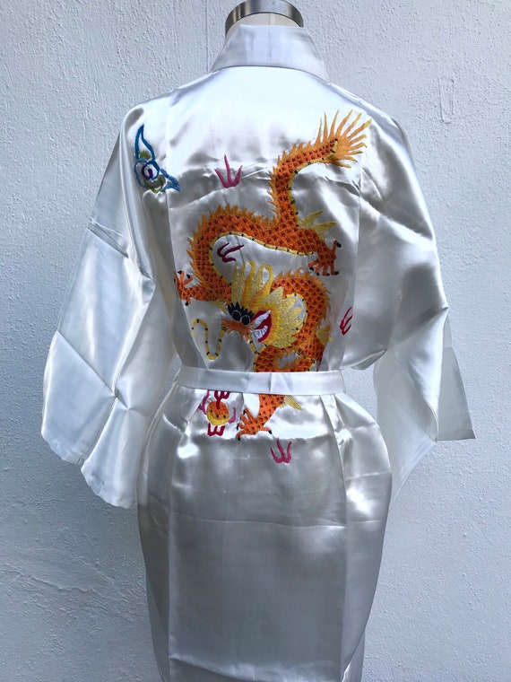 Dead stock vintage silk Chinese dressing gown silk